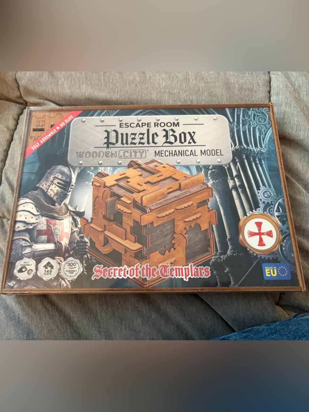 Escape Room Puzzle Box Wooden Mechanical Model - Secrets of the Templars